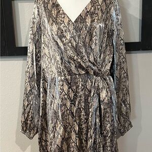 Snakeskin Print Wrap Dress